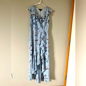 Women’s high-low, light blue dress